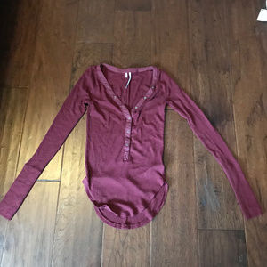 Maroon long-sleeve button up